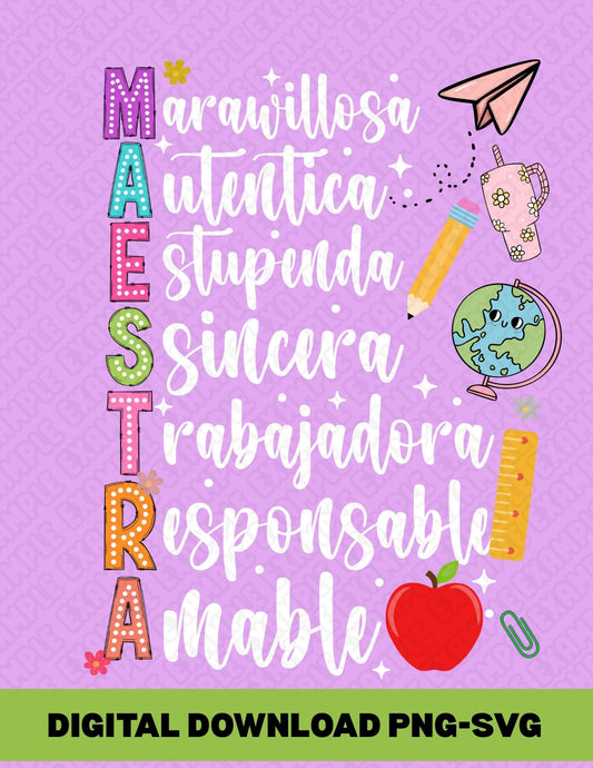 MAESTRA PNG SVG DIGITAL DOWNLOAD