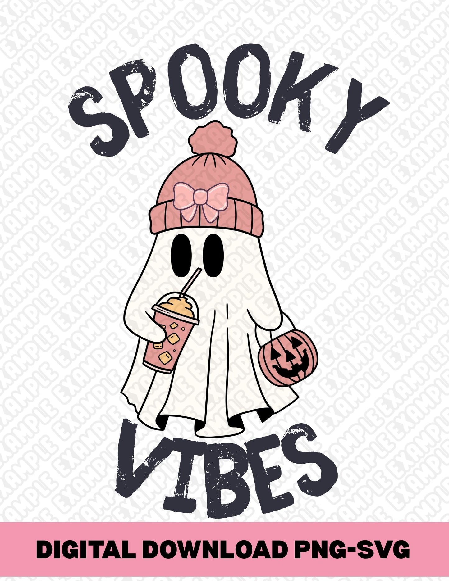 SPOOKY VIBES PINK PNG SVG DIGITAL DOWNLOAD