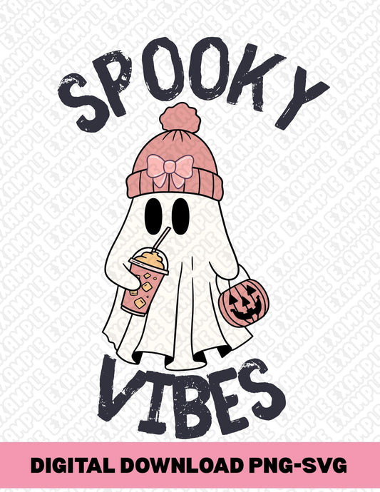 SPOOKY VIBES PINK PNG SVG DIGITAL DOWNLOAD