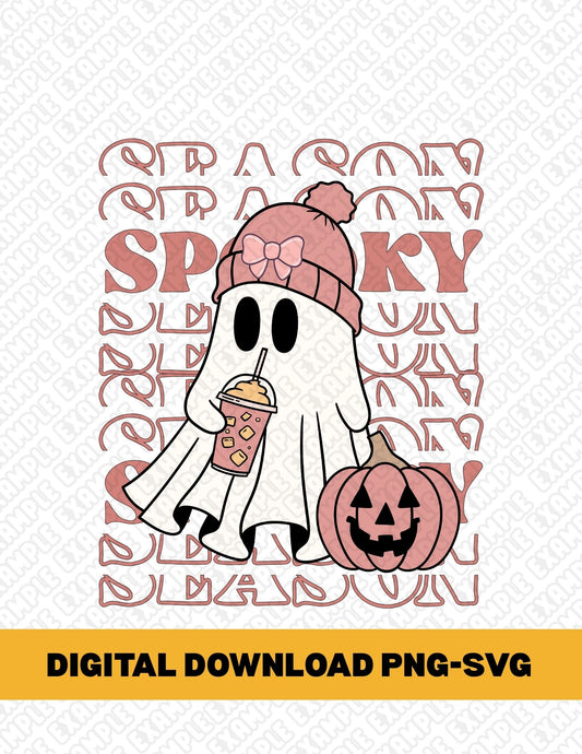 SPOOKY SEASON PINK PNG SVG DIGITAL DOWNLOAD